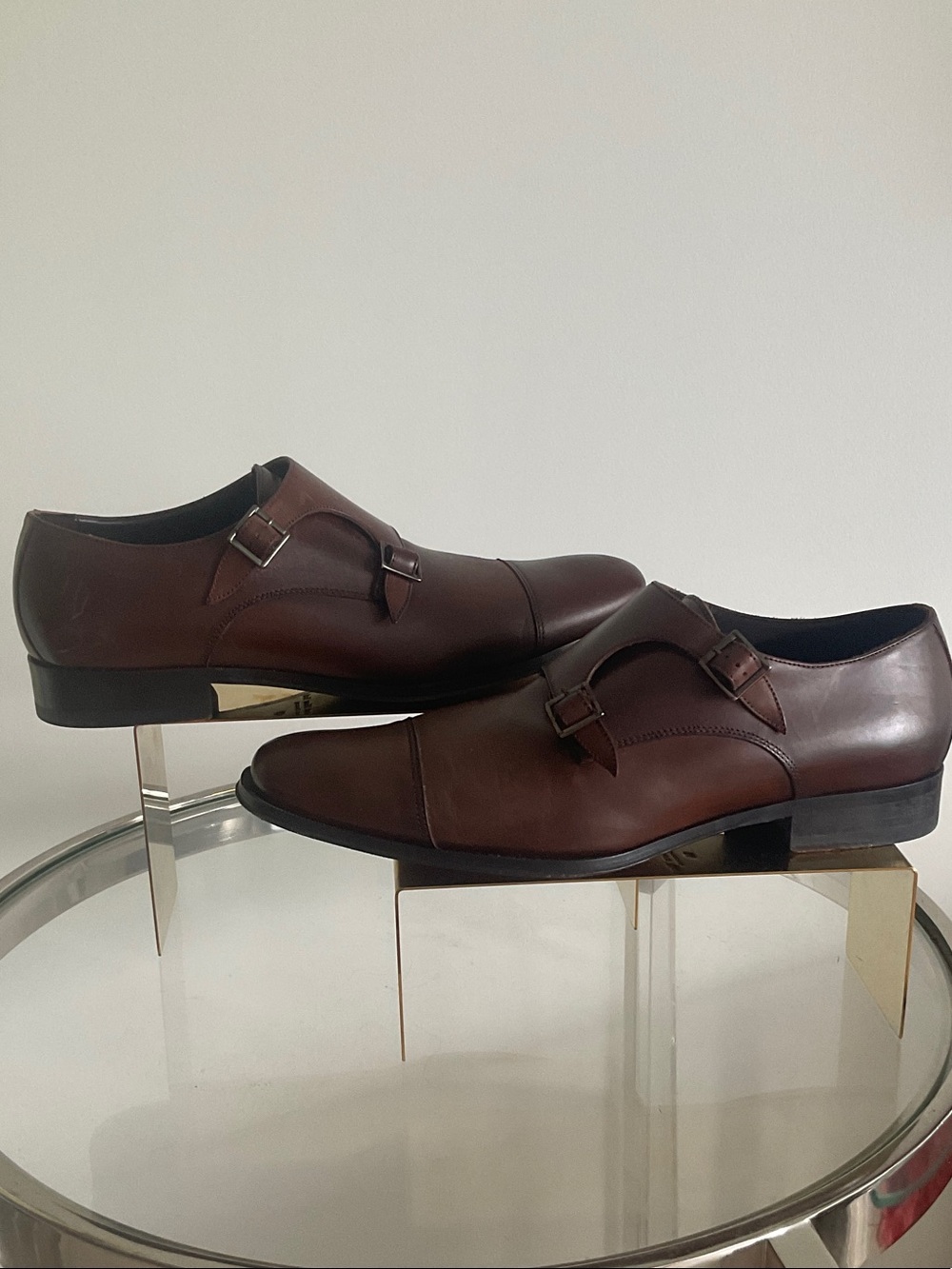 TO BOOT NEW YORK Classic Double Monk Strap Dress Shoes - Brown sz 10
